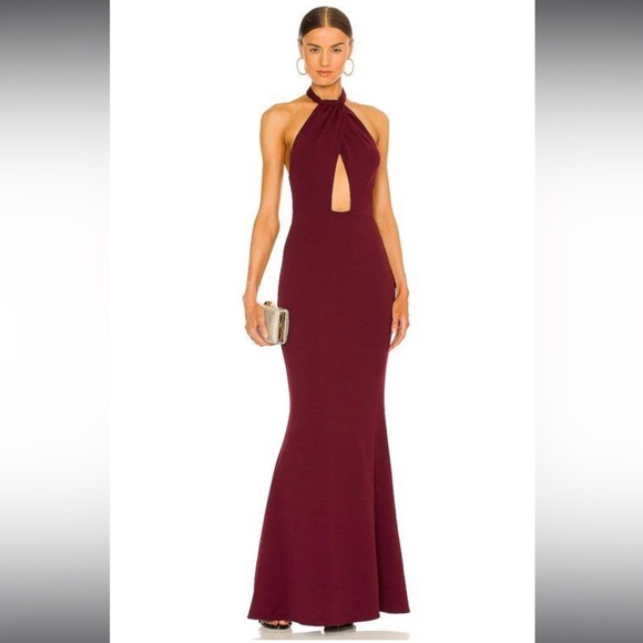 NWOT Katie May Petra Gown in Sangria - Picture 2 of 10